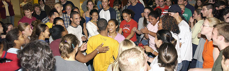 Students gather in Case Center