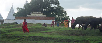 Temple at Sujata Village (Sujata famous Buddhist site in Buddha's life). Photo taken by Hunter Marston, '07.