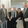 Among those who celebrated the opening of the renovated library in late August were President Philip A. Glotzbach; Ruth Copans, college librarian; Michael Cohen, architect with Boston-based Elkus Manfredi Architects; Susan Kress, recently retired vice president for academic affairs; and Mike West, vice president for finance and administration.