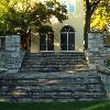 A view of the south steps from the garden