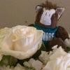 Skids won the bouquet at a New Year's Eve wedding.