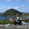 Skids is overlooking Chocolate Hole on the island of St John in the US Virgin Islands  