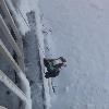 Today, Skids went rapelling off the deck. Thank goodness for that safety harness!
