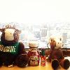 Skids, skids junior, and some mini breakfast condiments