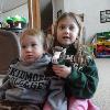 Skids and the Hancock children showing some school pride! Go Skidmore.