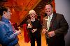 Young Alumnus Trustee Jonathan Brestoff '08 lifts a glass with Parnassus inductee Hadley Sillick Robertson '60 and Tim Clemmey '90, Skidmore staff member.