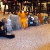 Can you find Skids? He is the onlye stuffed animal in the "musical chairs" game who is facing front.