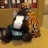 Skids cozies up with the Princeton Tiger.
