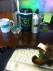 On any given day at the office, the toughest choice Skids has to make is which beverage container to use! He has a quite the Skidmore collection.