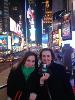 Skids in Times Square with alum Patricia Gresio Peters '70 and Julie Peters '98