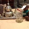 Skids enjoying some Moroccan mint tea 