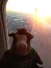 Here is Skids crossing the Mississippi from New Orleans on January 20th. Still wearing his Mardi Gras parade Beads from the night before - In Skidmore colors!