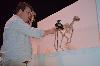 Skids discusses his ancient ancestor Mesohippus with the paleo curator