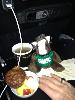 Bran muffin, fruit and tea breakfast on board the 4th and final leg of flight put Skids in good standing to disembark in Cairns, QLD. He noticed that Susan Davidson '71 has on her Skidmore ring as usual. Perhaps they'll find fellow alumnae because of it!
