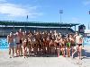 Skids sits in the front of the Skidmore Swimming and Diving team photo at the very end of a challenging training trip. Congratulations to the swimming and diving team for another successful training trip in Ponce, Puerto Rico! Let's get pumped for fast swimming and great diving at our upcoming championship meet! Go Thoroughbreds!
