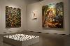 Installation view: works by Conrad, Lopez, and Sattler.