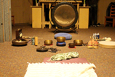 Wilson Chapel set up for guided sound meditation