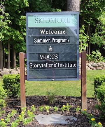 Storytellers' Inst Welcome Sign