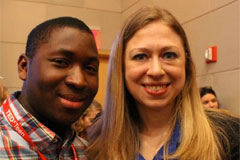 Musa Kumeh '15 and Chelsea Clinton