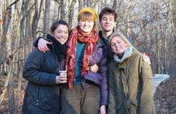 Kana Miller '14, Eliza Hollister '15, Stephen McCann '15, and Jenna Frank '1 (L-R)