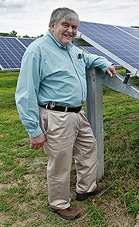 Mike West at the solar field