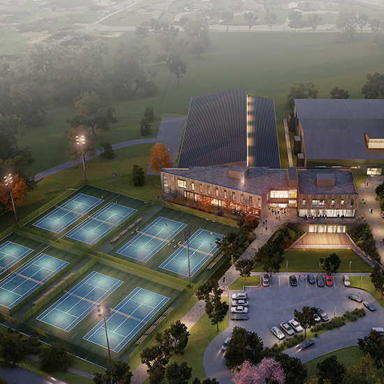 A+rendering+presents+an+aerial+view+of+the+proposed+health%2C+wellness%2C+fitness%2C+tennis%2C+and+athletics+center.