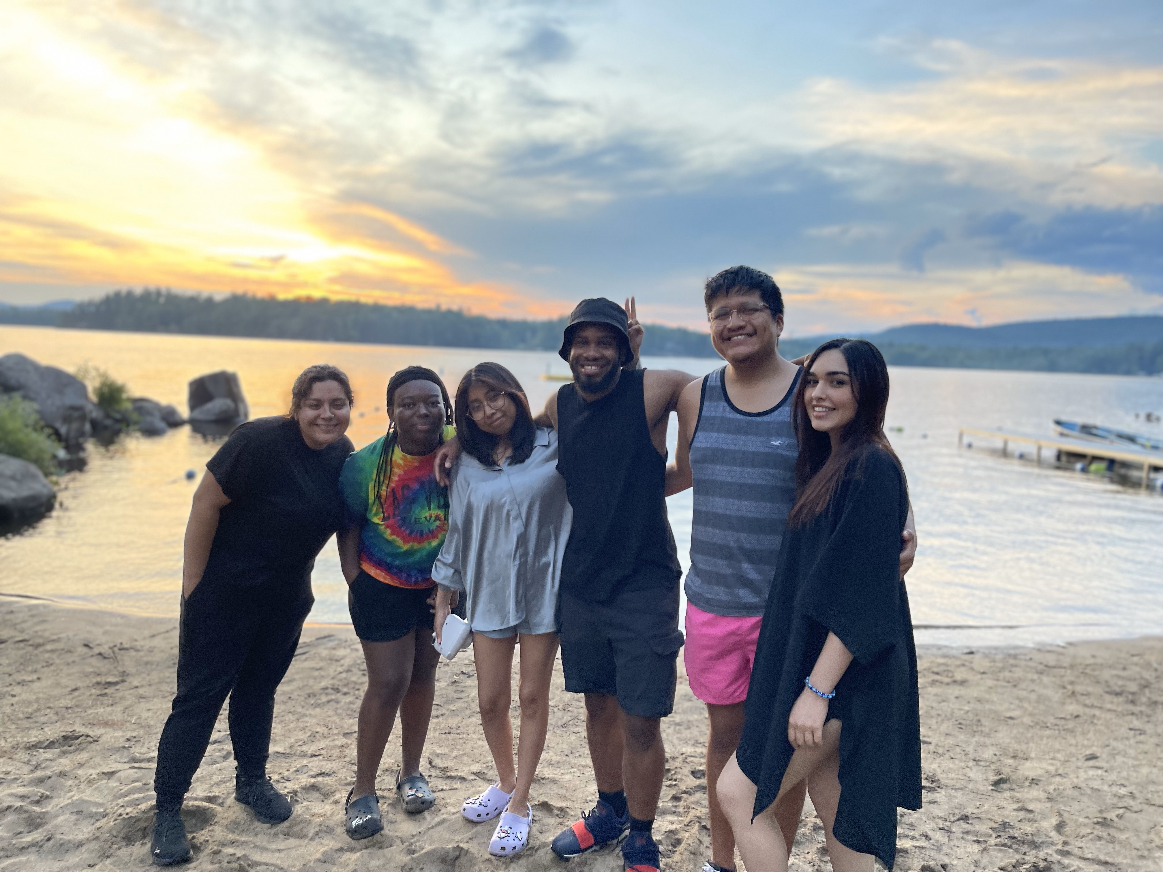 Students on the beach