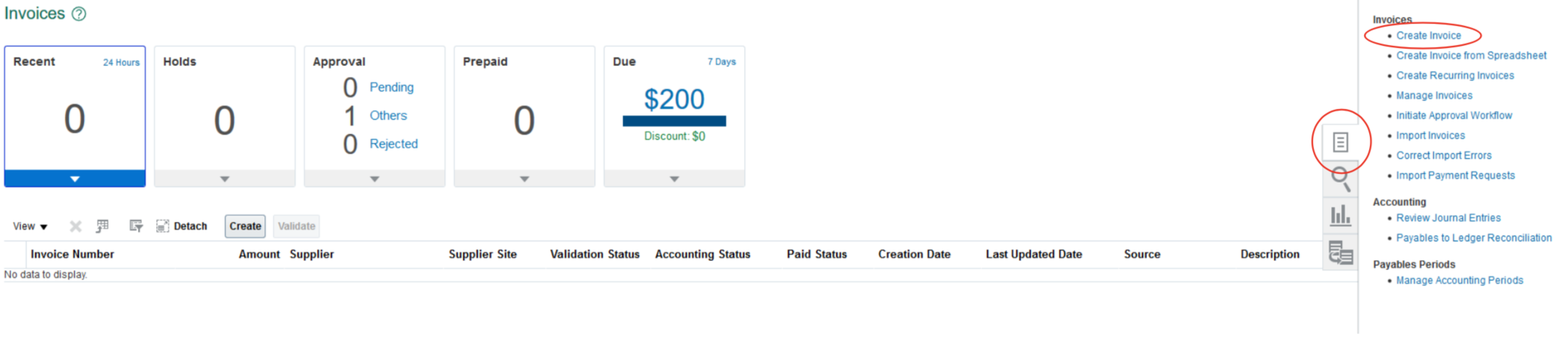 Entering an Invoice for a Purchase Order