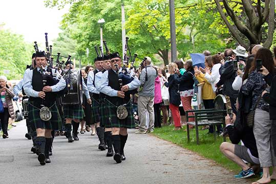 Bagpipers during Reunion Parade of Classes