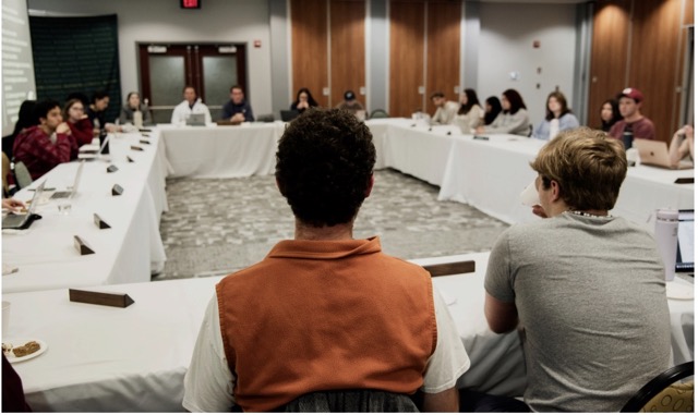 Students at a 2024 SGA Senate Meeting