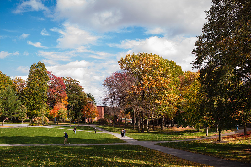 Skidmore College campus in the fall 