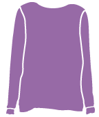 A purple icon showing the back of a t-shirt.