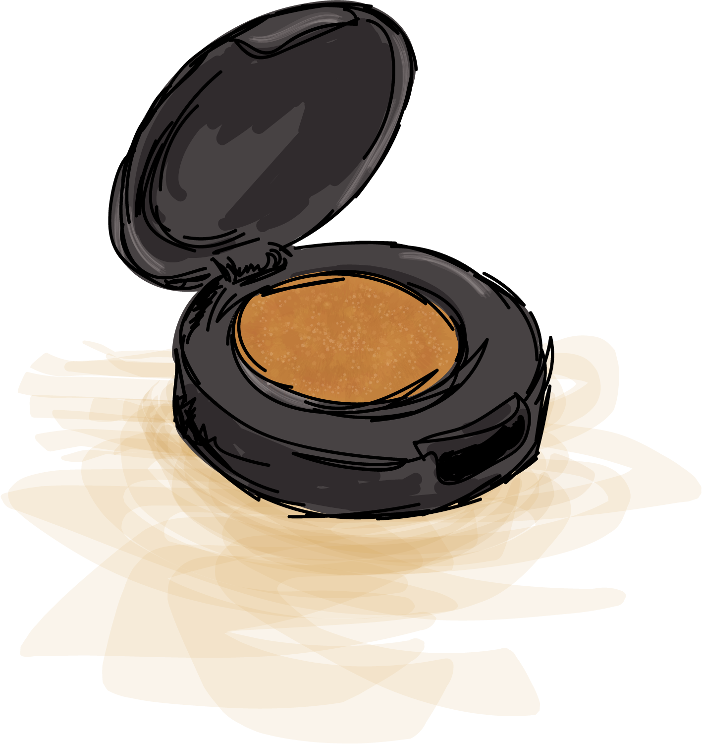 a round compact of warm bronzer