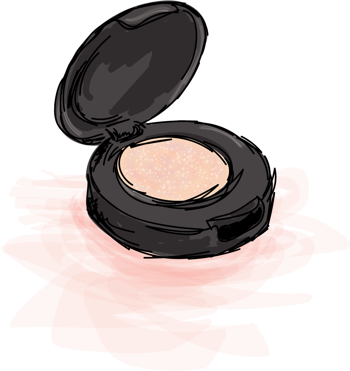 a round compact of pearly highlighter
