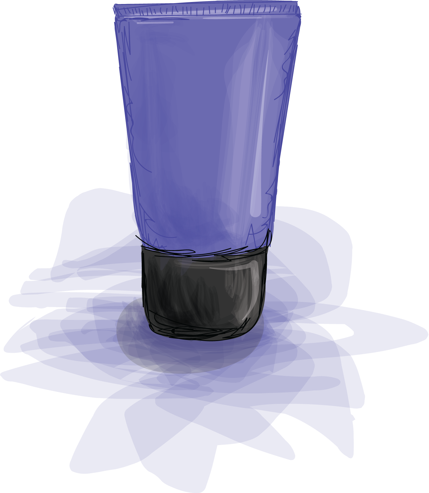  a purple tube with a black, screw on top