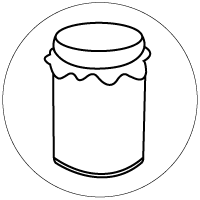 Jar with and without jam
