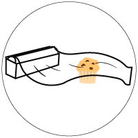 Plastic wrap with food