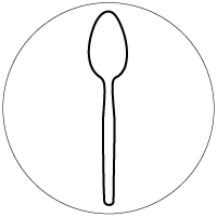 Spoon with soup and without