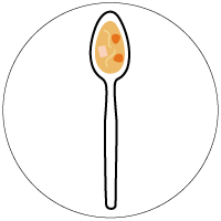 Disposable spoon with soup