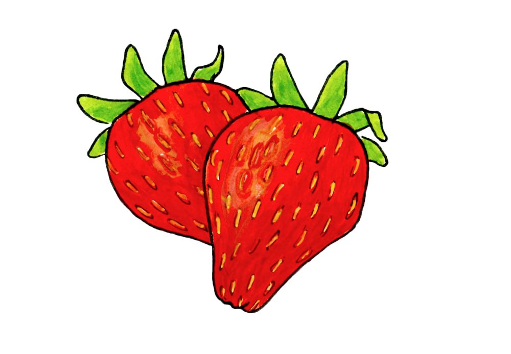 a couple strawberries
