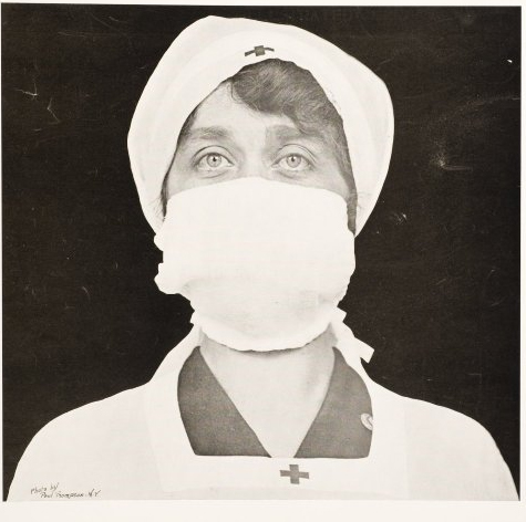 Masked typist isolated