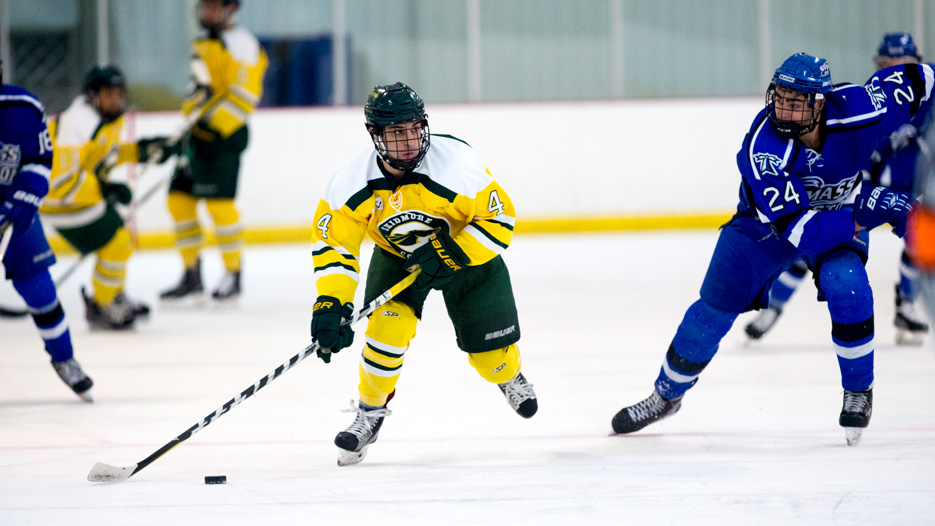 Brandon Borges skidmore hockey player on the ice