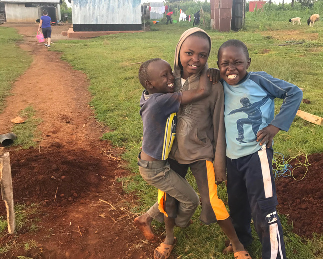 Kenyan children in their village