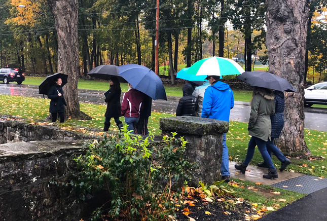 Giving a campus tour