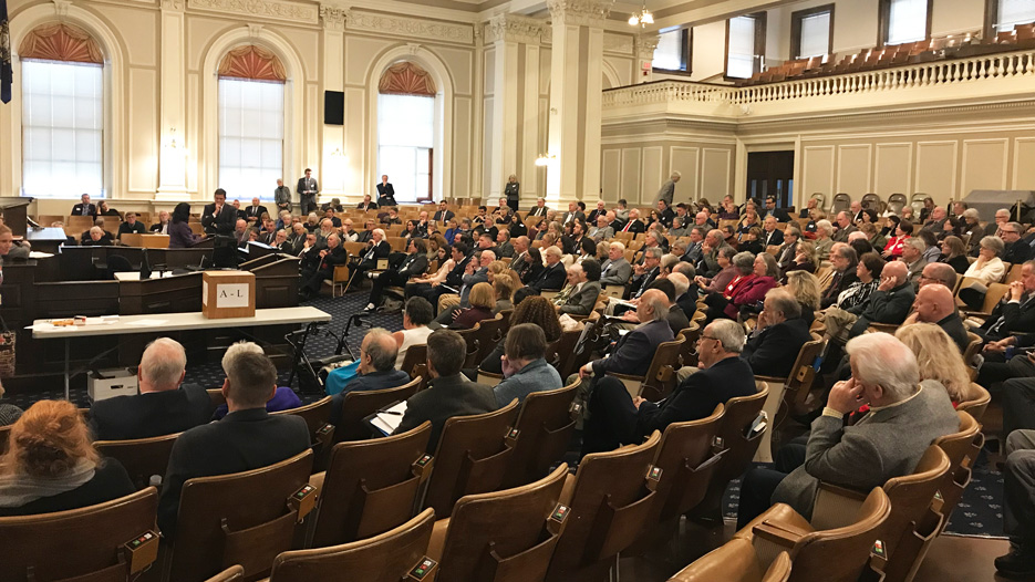 My view inside New Hampshire's State House during Organization Day, the ceremonial start to the legislative session