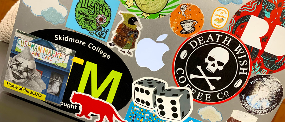 Stickers on a laptop 