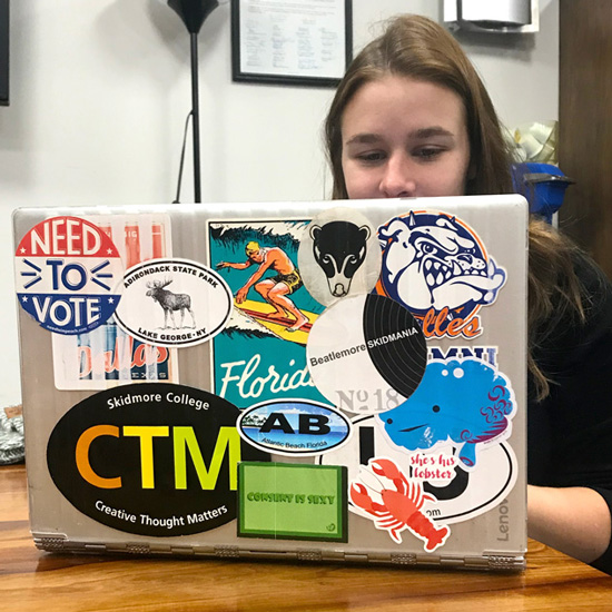 Stickers on a laptop 