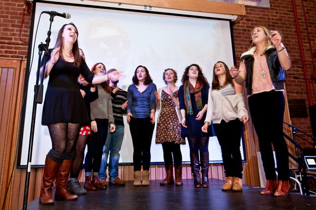 Students perform in The Spa at Skidmore