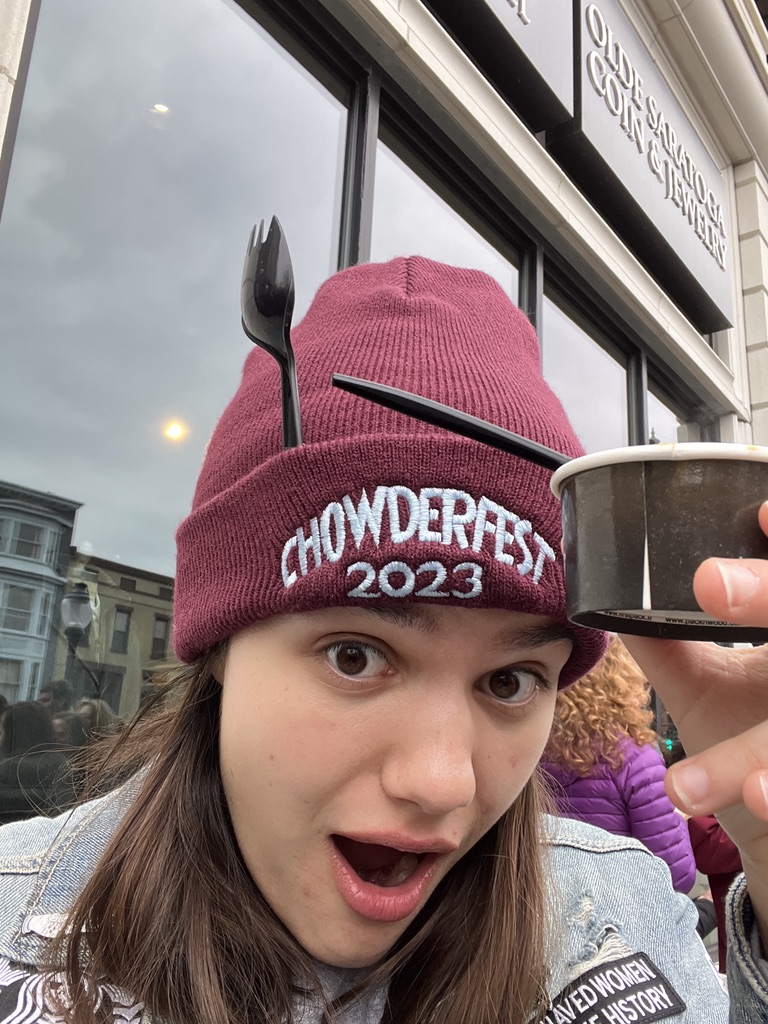 At Chowderfest in downtown Saratoga Springs, my favorite chowder was either Sweet Mimi’s chocolate chowder or Druthers’ Mexican Street corn, crab, and chorizo chowder.