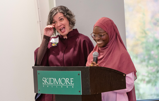 Zankel Music Center Director Zhenelle LeBel and Djeneba Sanogo ’26